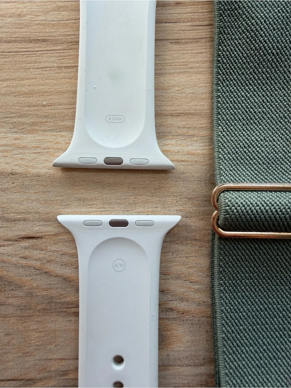 Apple 42mm Sport Silicone & Woven Watch Bands - White, Olive, Sand, Mauve S/M